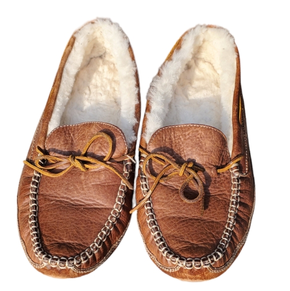 Men's Brown Leather Moccasins Sleepers. Sz.13M. - Picture 5 of 7